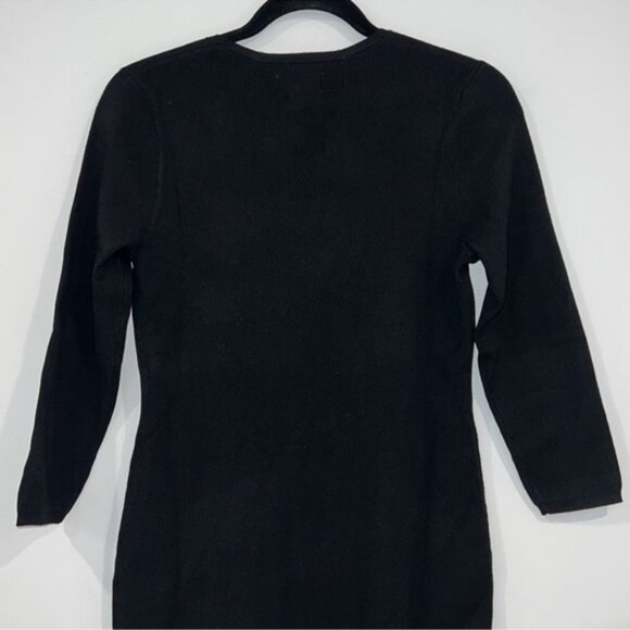 HUDSON North Black Rib Open Neck Form-fitting Midi Dress size Large - Picture 8 of 10